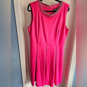 KARL LAGERFELD Hot Pink Knit Sleeveless Dress, 14